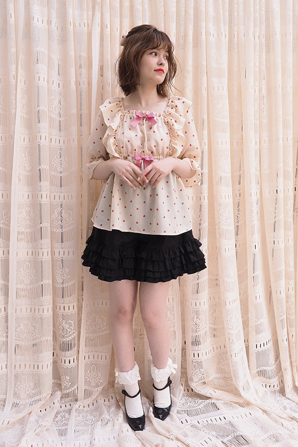 manielleフリルジャガードショートパンツ APARTMENT BUNNY – デニムフリルショートパンツ パンツ